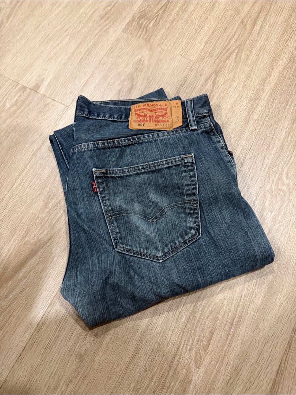 Levi's 501 Straight-Leg Dark Blue Jeans